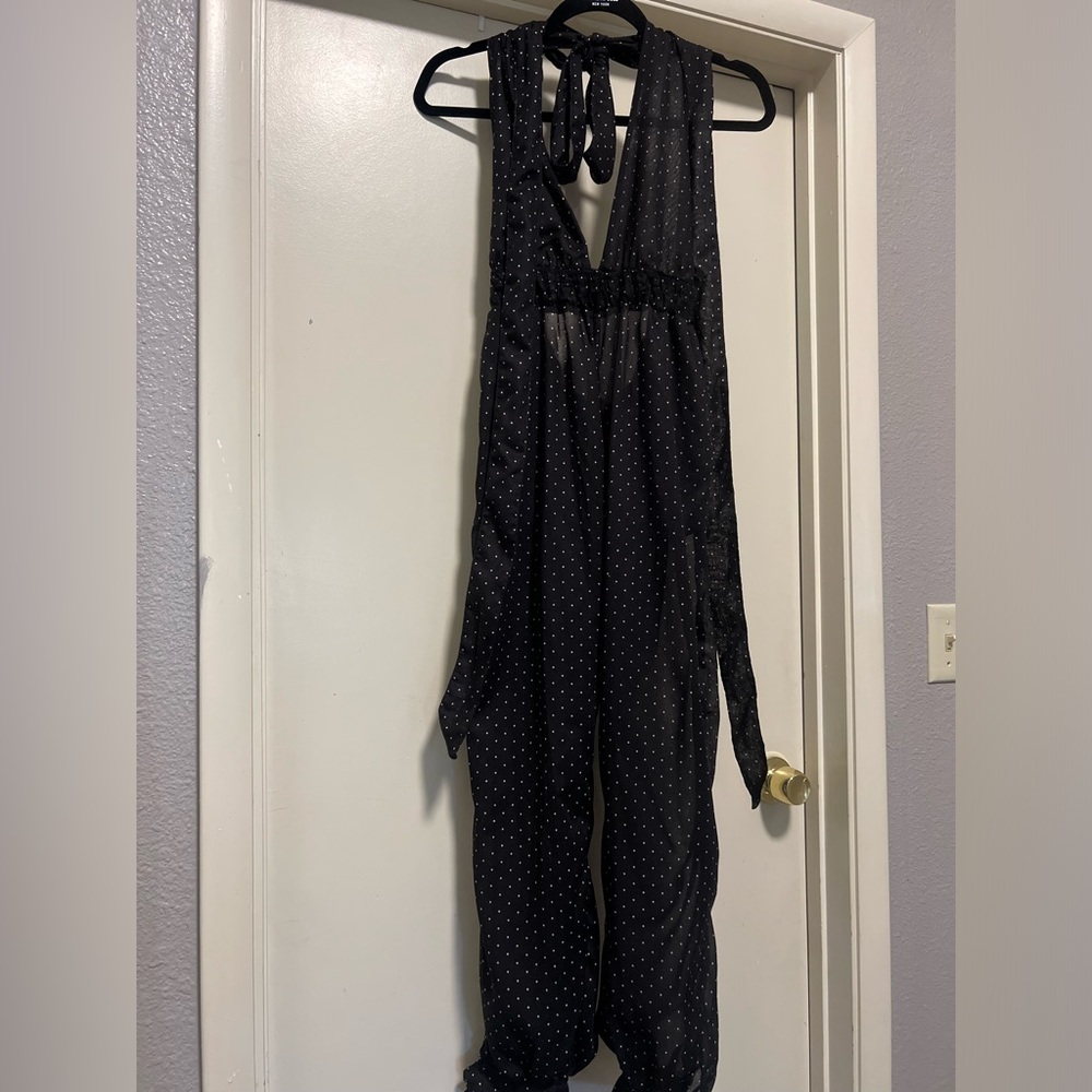 Agua Bendita Black Polka Dot Jumpsuit